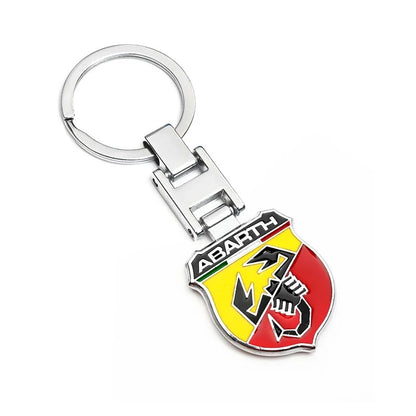 Abarth Metal Keychain – Premium FIAT Abarth Scorpion Logo Key Ring | Zinc Alloy Car Keychain | 90×34mm | 39g