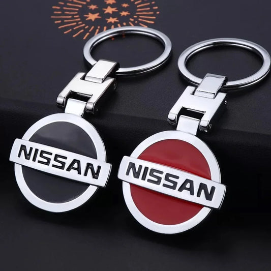 Nissan Metal Keychain – Premium Car Key Ring Key Holder for Altima, Sentra, Rogue, Patrol, Navara & GT-R | Red | 89×36mm