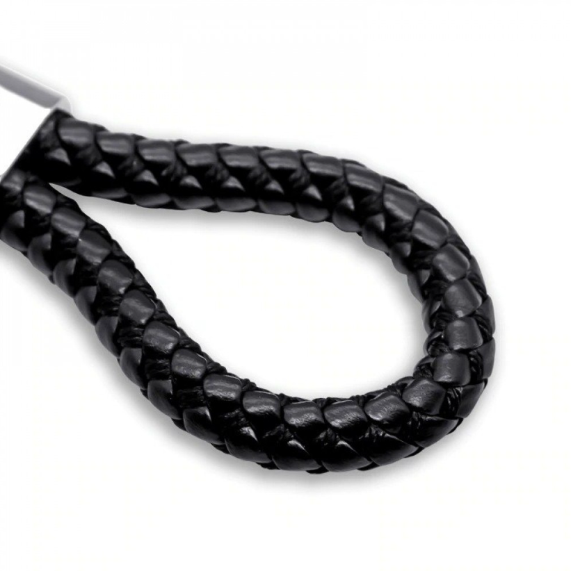 Braided Leather Rope Car Keychain – Premium Metal Key Ring for AMG, ///M & RS | 119mm | 25g Luxury Key Chain