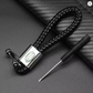 Braided Leather Rope Car Keychain – Premium Metal Key Ring for AMG, ///M & RS | 119mm | 25g Luxury Key Chain