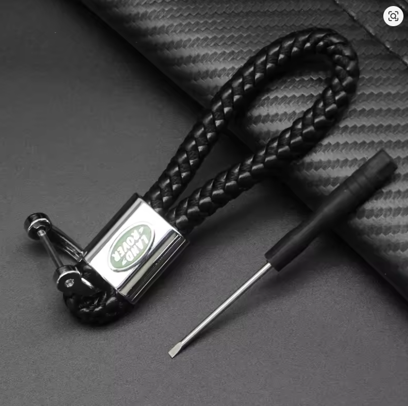 Braided Leather Rope Car Keychain – Premium Metal Key Ring for AMG, ///M & RS | 119mm | 25g Luxury Key Chain