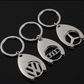 Chrome Car Logo Metal Keychain for VW, Mercedes-Benz, Audi & BMW – Premium Key Ring | 42×31mm | 22g