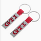 GTI Leather & Metal Keychain – Premium Red Car Keyring for Volkswagen Golf GTI, Polo GTI, Passat GTI Accessories