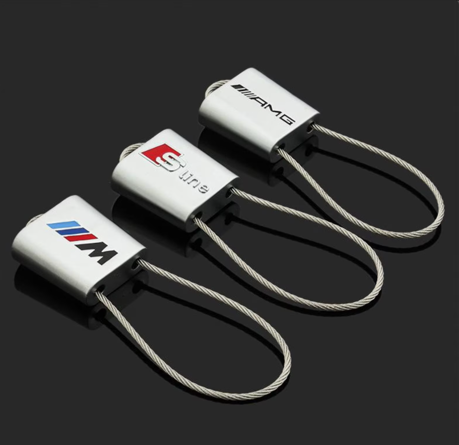 AMG / ///M / S Line Wire Rope Keychain – Premium Stainless Steel Car Keyring for Mercedes-Benz AMG, BMW M & Audi S Line | 80mm