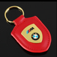 BMW Shield Keychain – Premium Leather & Metal Car Keyring | Black Gold, Red Gold, Black Silver & Red Silver | 85mm
