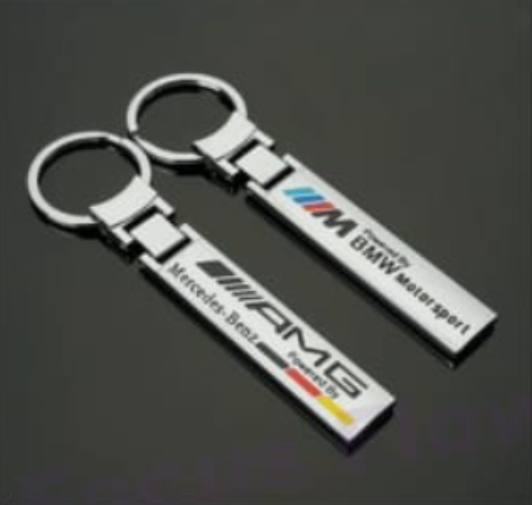 AMG / ///M Metal Tape Keychain – Premium Metal Car Keyring for Mercedes-Benz AMG & BMW M | 116mm