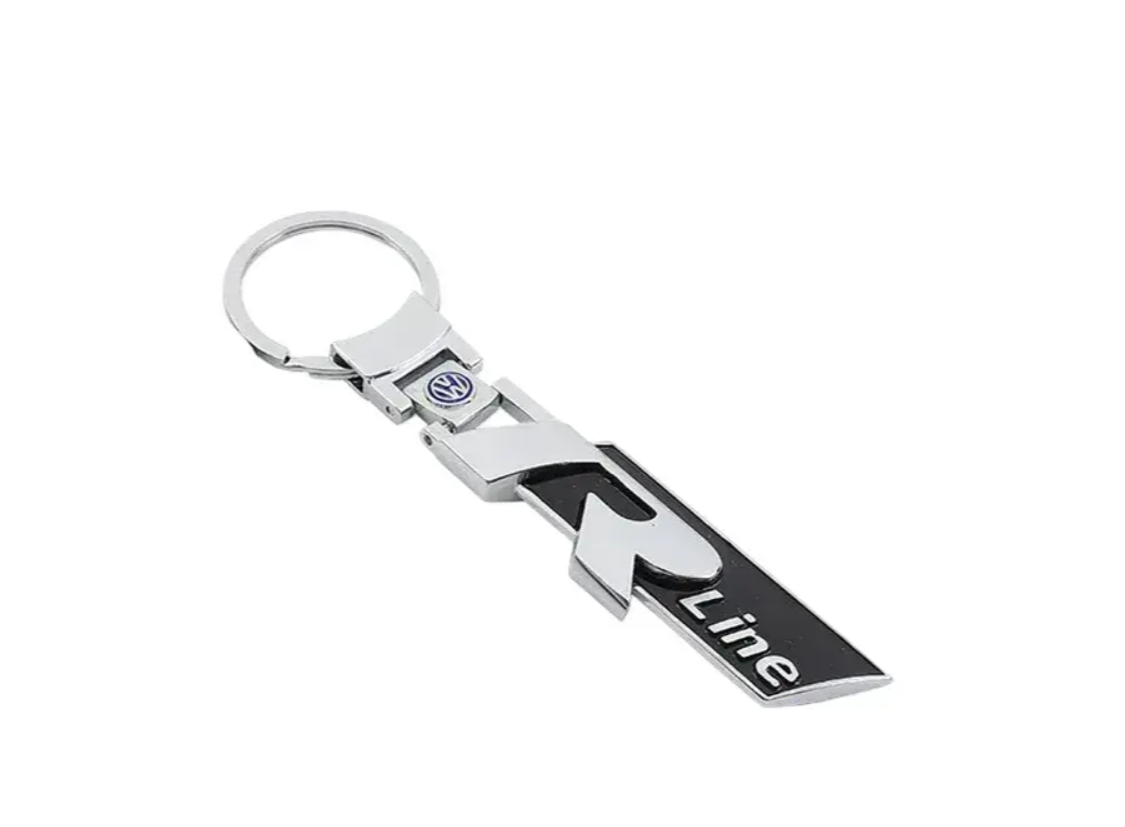 VW R-Line Zinc Alloy Keychain – Premium Metal Car Key Ring for Volkswagen R-Line – Blue, Black & Red Luxury Key Holder