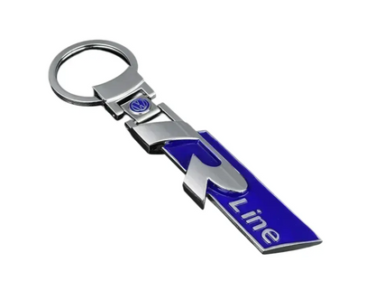 VW R-Line Zinc Alloy Keychain – Premium Metal Car Key Ring for Volkswagen R-Line – Blue, Black & Red Luxury Key Holder