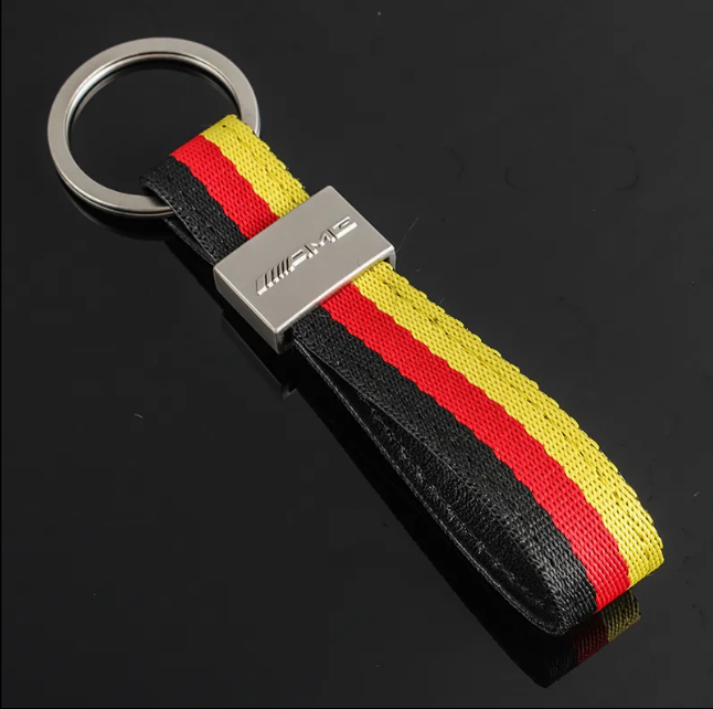 Middle Logo Silver Metal Keychain – Premium Car Key Ring for BMW ///M, Mercedes AMG & Audi S Line – Luxury Auto Key Holder
