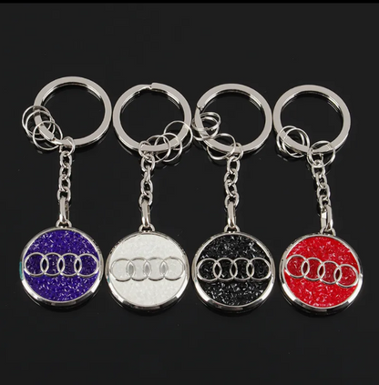 Audi Rhinestone Keychain – Premium Crystal Car Key Ring for Audi – Luxury Metal Key Holder in Black, Red, White & Blue