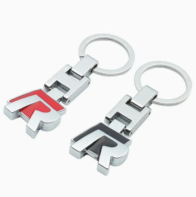 VW Metal Keychain – Premium Volkswagen Logo Key Ring | Black & Red | Zinc Alloy Car Keychain | 77×24mm | 23g