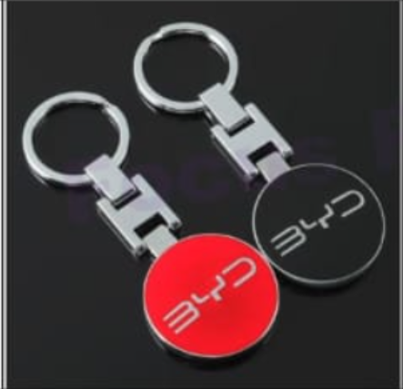BYD Metal Keychain – Premium BYD Logo Car Key Ring | Black & Red | 89×34mm | 34g Luxury Auto Keychain