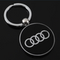 Audi Metal Keychain – Premium Audi Logo Key Ring | Black & Red | Zinc Alloy Car Keychain | 76mm | 28g