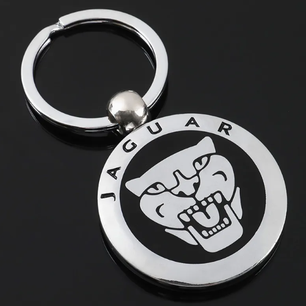 Jaguar Metal Keychain – Premium Jaguar Logo Key Ring | Black, Blue & Red | Zinc Alloy Car Keychain | 76mm | 28g