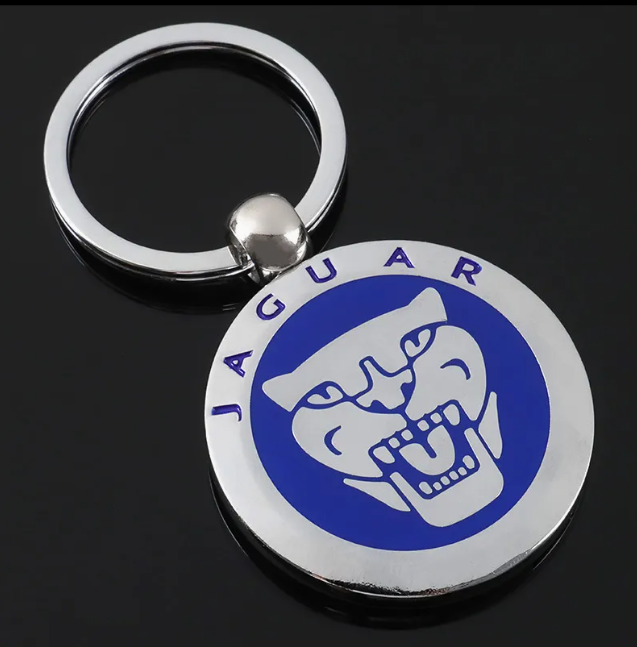 Jaguar Metal Keychain – Premium Jaguar Logo Key Ring | Black, Blue & Red | Zinc Alloy Car Keychain | 76mm | 28g