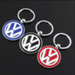 VW Metal Keychain – Premium Volkswagen Logo Key Ring | Black, Blue & Red | Zinc Alloy Car Keychain | 76mm | 37g