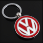 VW Metal Keychain – Premium Volkswagen Logo Key Ring | Black, Blue & Red | Zinc Alloy Car Keychain | 76mm | 37g