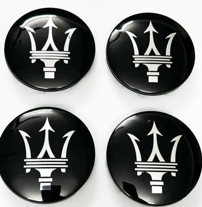 Maserati Wheel Center Caps 60mm Pack of 4 – OEM Style Replacement Hub Caps for Maserati Wheels – Premium ABS Rim Center Caps