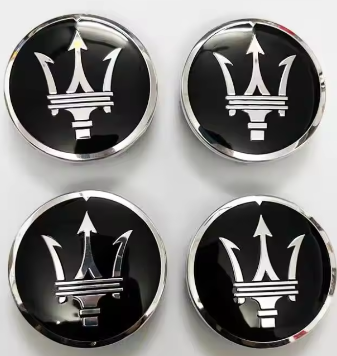 Maserati Wheel Center Caps 60mm Pack of 4 – OEM Style Replacement Hub Caps for Maserati Wheels – Premium ABS Rim Center Caps