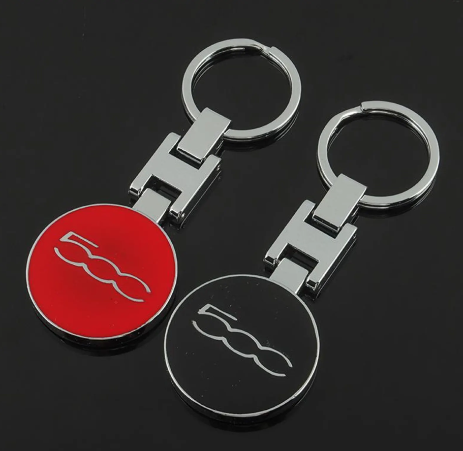 Abarth Metal Keychain – Premium FIAT Abarth Scorpion Logo Key Ring | Zinc Alloy Car Keychain | 90×34mm | 39g