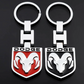 Dodge Metal Keychain – Premium Dodge Logo Key Ring | Black & Red | Zinc Alloy Car Keychain | 93×32mm | 35g