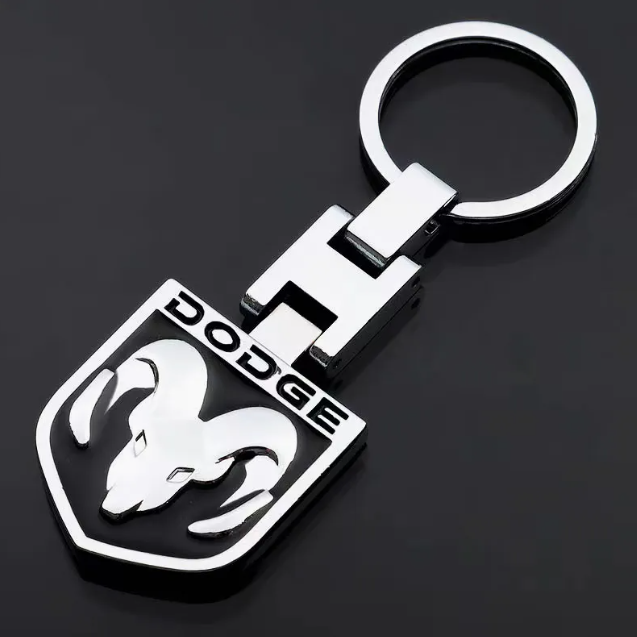 Dodge Metal Keychain – Premium Dodge Logo Key Ring | Black & Red | Zinc Alloy Car Keychain | 93×32mm | 35g