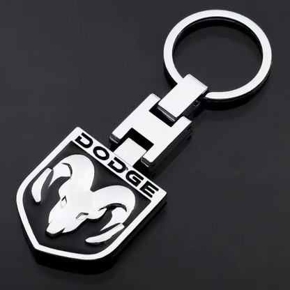 Dodge Metal Keychain – Premium Dodge Logo Key Ring | Black & Red | Zinc Alloy Car Keychain | 93×32mm | 35g