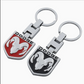 Dodge Metal Keychain – Premium Dodge Logo Key Ring | Black & Red | Zinc Alloy Car Keychain | 93×32mm | 35g
