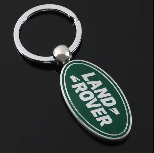 Land Rover Metal Keychain – Premium Car Key Ring Key Holder for Defender, Discovery, Range Rover | Black & Green | 80mm