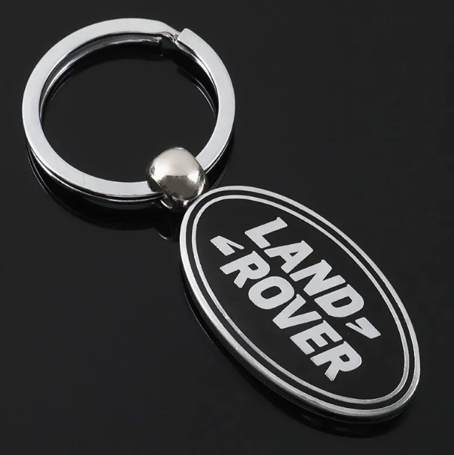 Land Rover Metal Keychain – Premium Car Key Ring Key Holder for Defender, Discovery, Range Rover | Black & Green | 80mm