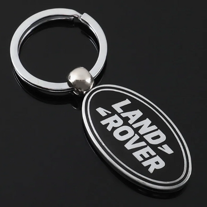 Land Rover Metal Keychain – Premium Car Key Ring Key Holder for Defender, Discovery, Range Rover | Black & Green | 80mm