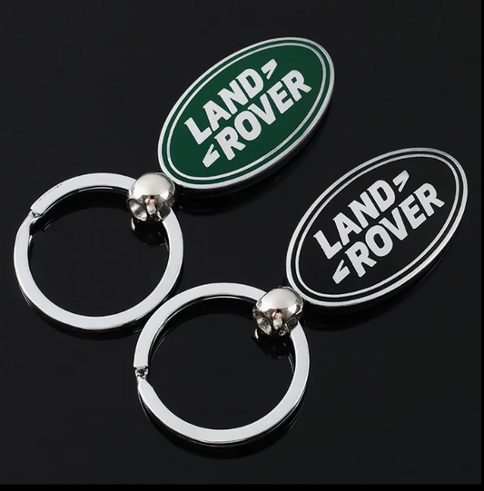 Land Rover Metal Keychain – Premium Car Key Ring Key Holder for Defender, Discovery, Range Rover | Black & Green | 80mm