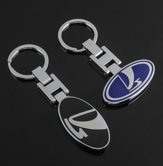 LADA Metal Keychain – Premium Car Key Ring Key Holder for LADA Niva, Vesta, Granta & Priora | Black & Blue | 78×45mm