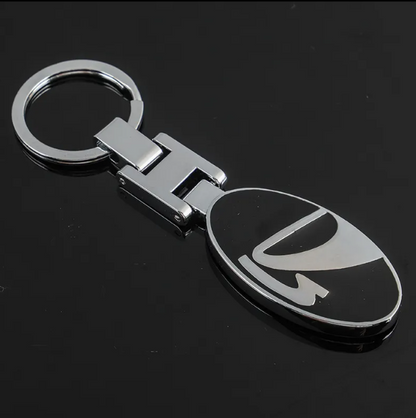 LADA Metal Keychain – Premium Car Key Ring Key Holder for LADA Niva, Vesta, Granta & Priora | Black & Blue | 78×45mm