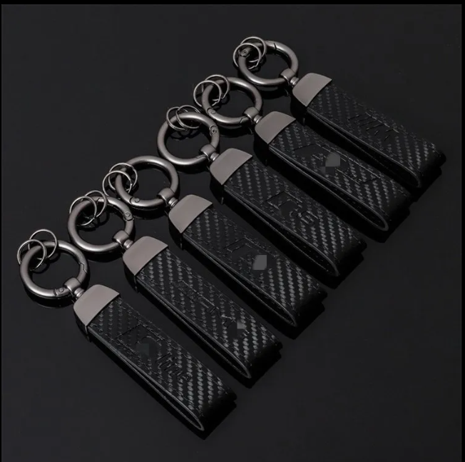 Performance Car Logo Metal Keychain – BMW M, AMG, Audi RS, S Line, VW R-Line & R Key Ring | Black | 132mm