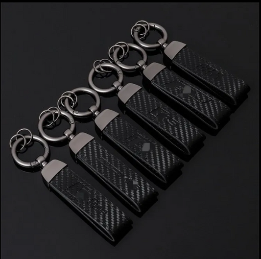 Performance Car Logo Metal Keychain – BMW M, AMG, Audi RS, S Line, VW R-Line & R Key Ring | Black | 132mm