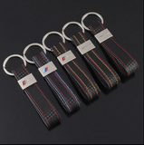 Middle Style Car Keychain | AMG & S Line Red/Yellow Stripe, ///M Metal Key Ring | Premium Auto Keychain (120mm, 18g)