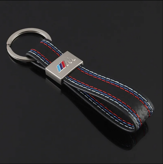 Middle Style Car Keychain | AMG & S Line Red/Yellow Stripe, ///M Metal Key Ring | Premium Auto Keychain (120mm, 18g)
