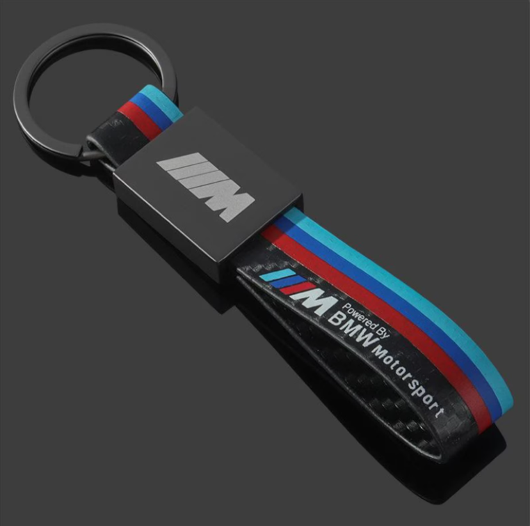 Rectangle Black Metal Car Keychain | AMG & ///M Premium Key Ring | Luxury Auto Keychain Gift (130mm, 31g)