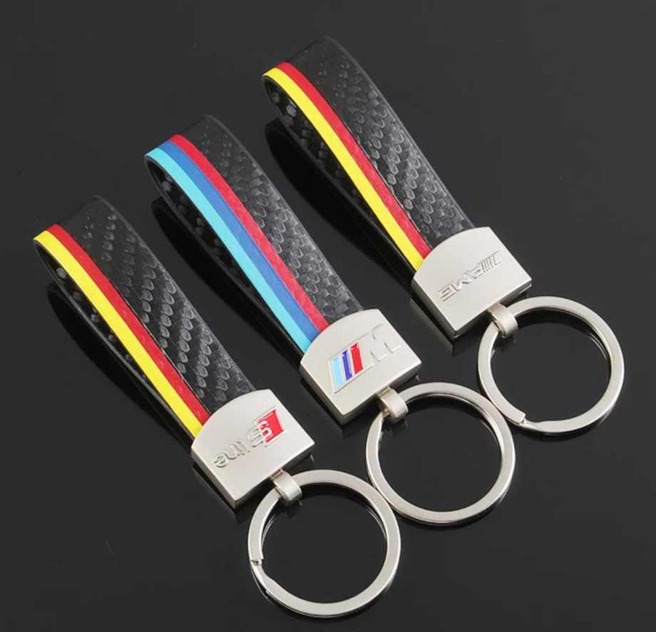 Arch Hook Colored Leather Car Keychain | AMG, ///M & S Line Metal Key Ring | Premium Auto Keychain Gift (115mm, 19g)