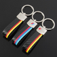 Arch Hook Colored Leather Car Keychain | AMG, ///M & S Line Metal Key Ring | Premium Auto Keychain Gift (115mm, 19g)