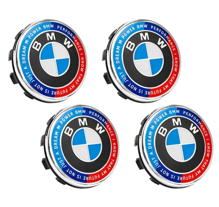 BMW Floating Wheel Center Caps Set – Self-Leveling Logo Hub Caps for BMW Wheels | 56mm & 68mm Floating Rim Center Caps (Set of 4)