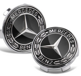 Mercedes-Benz Floating Wheel Center Caps Set – Self-Leveling Upright Star Logo Rim Center Caps | OEM Style Wheel Hub Caps (Set of 4)