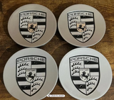 Porsche Wheel Center Caps 76mm – Silver OEM Style Hub Caps Replacement Set of 4 for Porsche Wheels