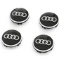 Audi Floating Wheel Center Caps 61mm – Self-Leveling Logo Hub Caps | OEM Style Rim Emblem Covers (Set of 4)