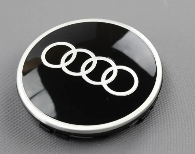 Audi Floating Wheel Center Caps 61mm – Self-Leveling Logo Hub Caps | OEM Style Rim Emblem Covers (Set of 4)