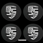 Porsche Wheel Center Caps – Black & Gray Uncolored Logo | OEM Style Hub Caps 65mm & 76mm (Set of 4)