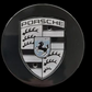 Porsche Wheel Center Caps – Black & Gray Uncolored Logo | OEM Style Hub Caps 65mm & 76mm (Set of 4)