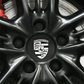 Porsche Wheel Center Caps – Black & Gray Uncolored Logo | OEM Style Hub Caps 65mm & 76mm (Set of 4)