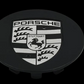 Porsche Wheel Center Caps – Black & Gray Uncolored Logo | OEM Style Hub Caps 65mm & 76mm (Set of 4)